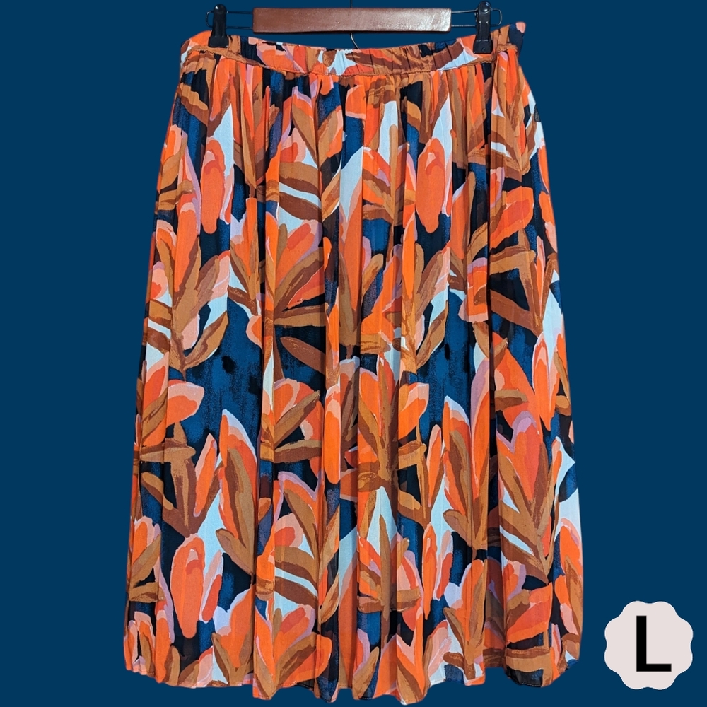 Colorful Floral Full Midi Skirt